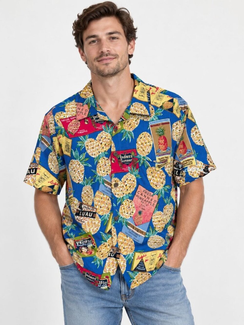 Joe Kealoha’s Mens L Hawaiian Shirt "Endless Summer Reyn Spooner Tropical Rayon
